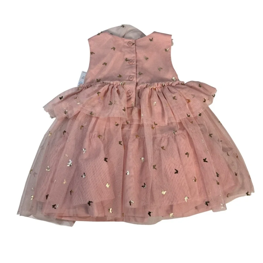 Carter's Tutu Dress Kids 18m Pink New Butterfly Tulle Tiered 2pc Set